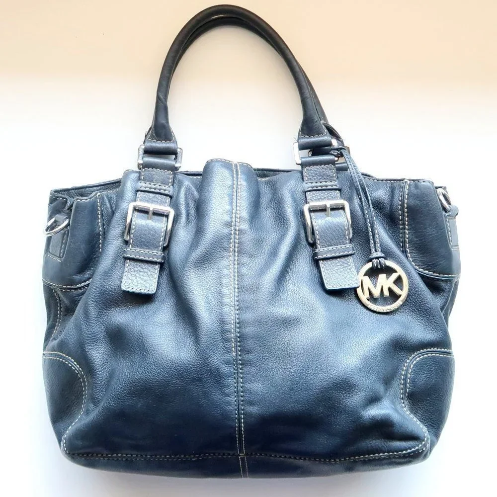 Michael Kors Navy Leather Tote - Picture 7 of 7